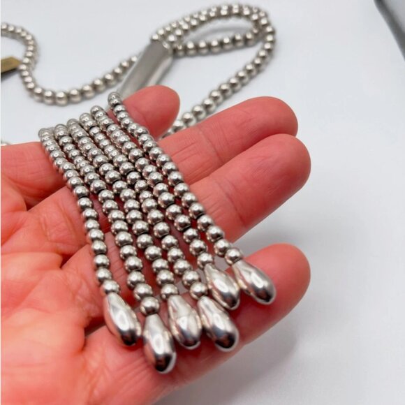 NWT Uno De 50 Jellyfish Long Statement Beaded Necklace Tassel BOLO Silver Plated - Picture 14 of 16